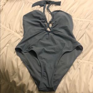 CUPSHE one piece bathing suit in grayish blue.